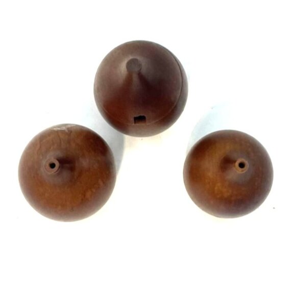 Vintage Wood Onion Style Salt Pepper Shaker Toothpick Holder Lonborg Inspired - Picture 3 of 5